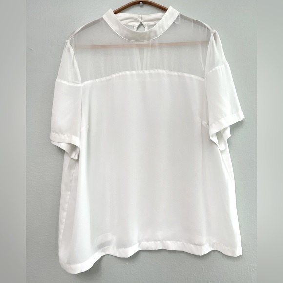 ASOS sheer/ semi sheer blouse, White Sz 12 - Picture 1 of 6